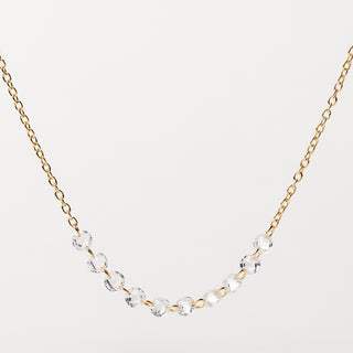 Collana in argento 925 placcato oro con zirconi centrali luminosi