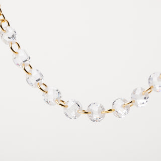 Collana in argento 925 placcato oro con zirconi centrali luminosi