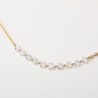 Collana in argento 925 placcato oro con zirconi centrali luminosi