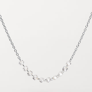 Collana in argento 925 placcato rodio con zirconi centrali luminosi