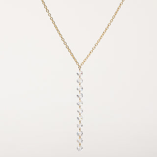 Collana a Y in argento 925 placcato oro con zirconi pendenti centrali luminosi