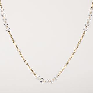 Collana in argento 925 placcato oro con zirconi centrali luminosi