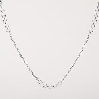 Collana in argento 925 placcato rodio con zirconi centrali luminosi