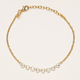 Bracciale in argento 925 placcato oro con zirconi centrali luminosi