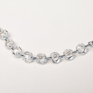 Bracciale in argento 925 placcato rodio con zirconi centrali luminosi