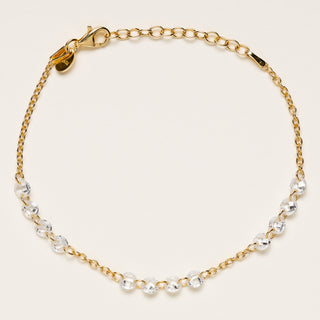 Bracciale in argento 925 placcato oro con zirconi centrali luminosi