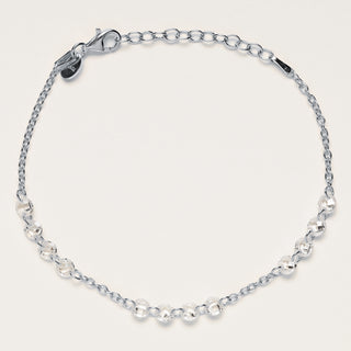 Bracciale in argento 925 placcato rodio con zirconi centrali luminosi
