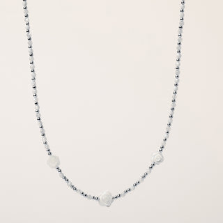 Collana rodio con fiori in madreperla naturale elegante