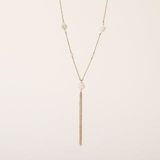 Collana Y oro con fiore madreperla pendente
