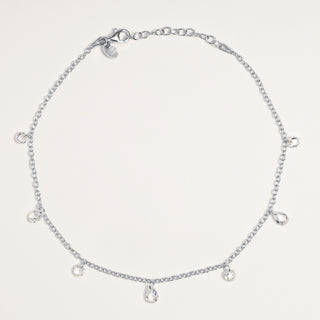 Cavigliera Argento con zirconi pendenti