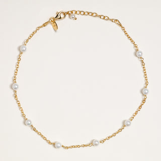 Cavigliera oro con perle naturali