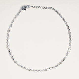 Cavigliera con perle sintetiche Argento