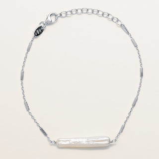 Bracciale con perle d'acqua dolce naturali e catena Argento regolabile