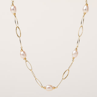 AL5126 collana perle acqua dolce oro elegante donna gioiello luxury