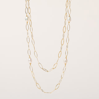 AL5128 collana perle acqua dolce oro elegante donna gioiello luxury