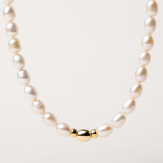 AL5131 collana perle acqua dolce oro elegante donna gioiello luxury