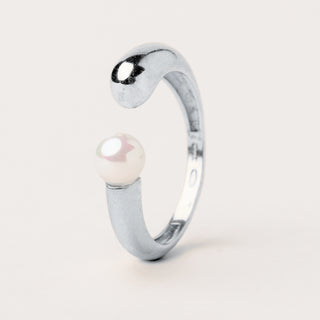 anello perla acqua dolce regolabile Argento elegante donna gioiello luxury