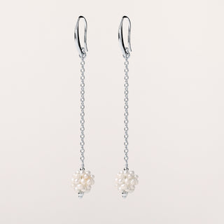 orecchini pendenti perle acqua dolce Argento eleganti donna lunghi