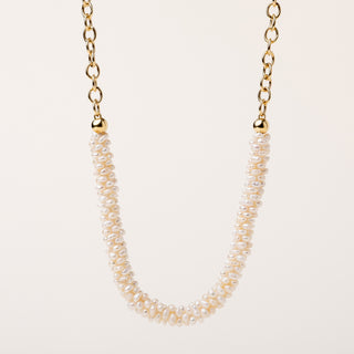 collana statement perle acqua dolce oro elegante donna