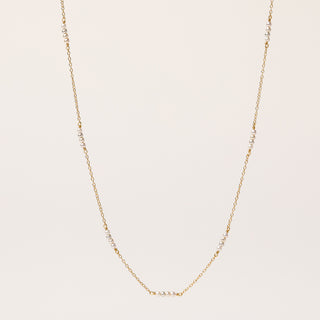 collana lunga perle sintetiche oro elegante donna
