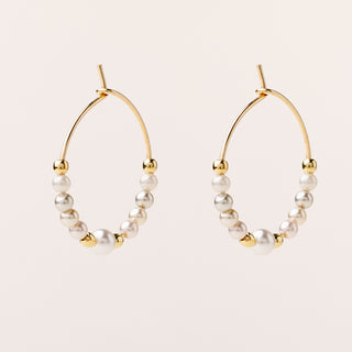 orecchini cerchio perle sintetiche oro eleganti donna