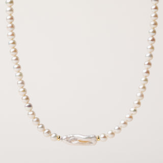 collana perle acqua dolce barocca oro elegante