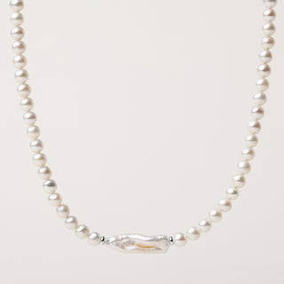 collana perle acqua dolce barocca Argento elegante
