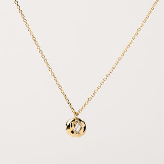 collana oro pendente organico pietra luminosa