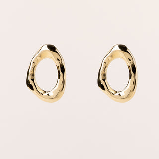 orecchini oro ovali design organico
