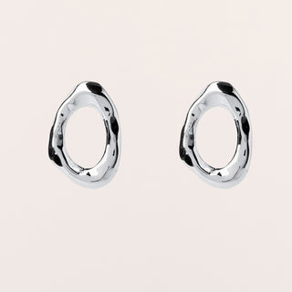 orecchini Argento ovali design organico