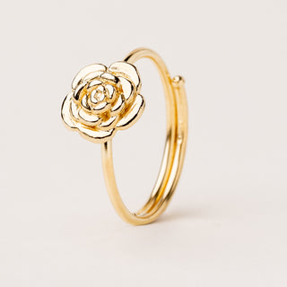 Anello oro con rosa