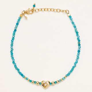 Bracciale oro pietre naturali cuore zircone