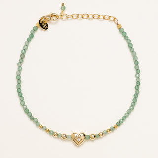 Bracciale oro pietre naturali cuore zircone