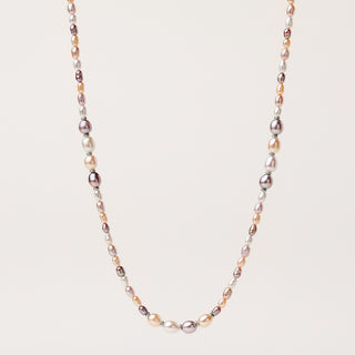 Collana lunga con perle d’acqua dolce multicolor