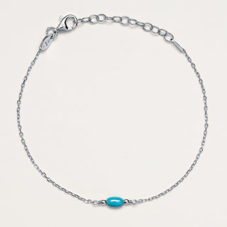 Bracciale in argento rodiato decorato con pietra turchese.