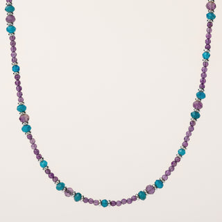 Collana apatite e ametista con pietre di apatite e ametista