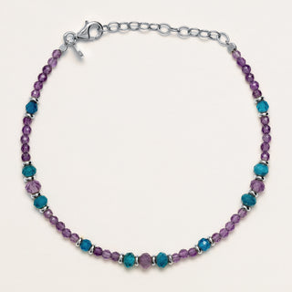 Bracciale apatite e ametista con pietre di apatite e ametista