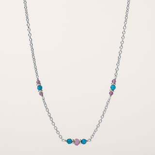 Collana apatite e ametista con pietre di apatite e ametista