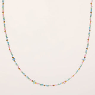 Collana in argento 925 con perline Miyuki multicolor e zirconi colorati