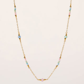 Collana in argento 925 con Miyuki multicolor e zirconi colorati
