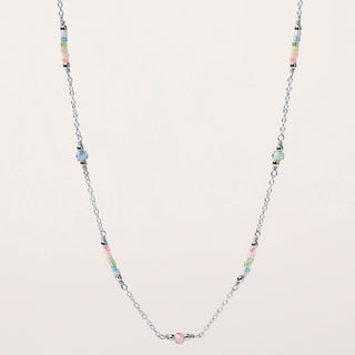 Collana in argento 925 con Miyuki multicolor e zirconi colorati