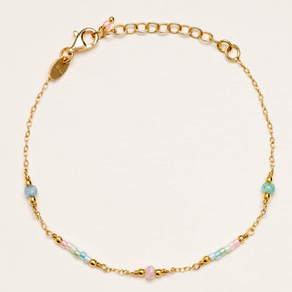 Bracciale in argento 925 con Miyuki multicolor e zirconi colorati