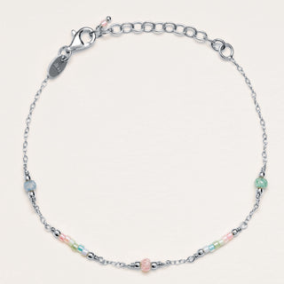 Bracciale in argento 925 con Miyuki multicolor e zirconi colorati