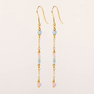 Orecchini pendenti in argento 925 con Miyuki multicolor e zirconi colorati