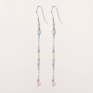 Orecchini pendenti in argento 925 con Miyuki multicolor e zirconi colorati