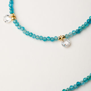Collana con pietre naturali e zircone tondo pendente in argento 925 placcato oro