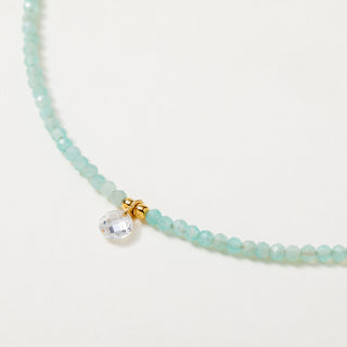 Bracciale con pietre naturali e zircone tondo pendente in argento 925 placcato oro