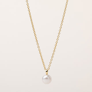 Collana in argento 925 placcato oro con perla d’acqua dolce centrale da 1 cm