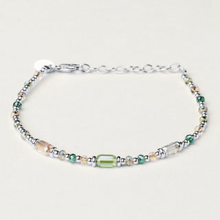 Bracciale in argento 925 Rodiato con cristallo dal design geometrico essenziale.
