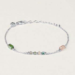 Bracciale in argento 925 Rodiato con cristallo dal design geometrico essenziale.